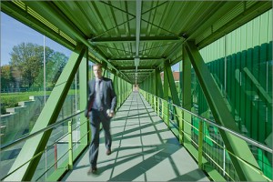 Stahlbau-Besucherbrücke und Besichtigungsgangways Krombacher Brauerei Krombach