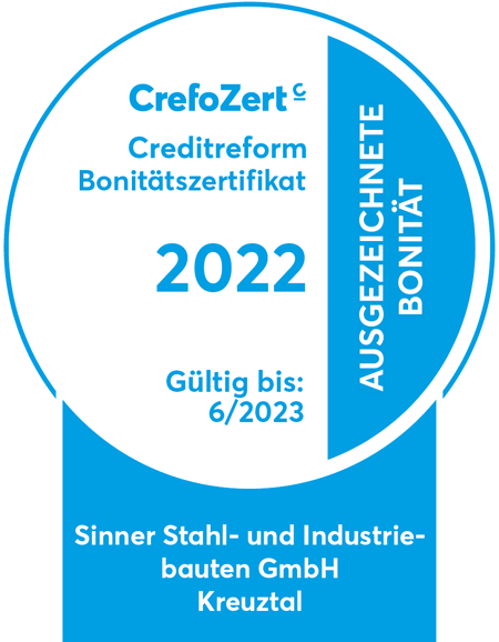 CrefoZert Bonitätszertifikat 2022 Gültig bis 6/2023